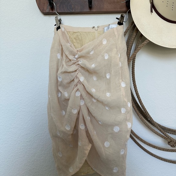 L'Academie Dresses & Skirts - L'Academie Cream Polka Dot Midi Skirt